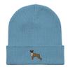 Boxer Beanie, Embroidered Unisex 100% Organic Cotton Ribbed Beanie, Boxer Gifts. view 1