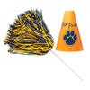 Anderson's Exclusive Blue and Gold Paw Pride Shaker Pom Poms Megaphone Noisemaker Set School Spirit Cheerleader Sports Fan Football Homecoming Squad Team Party Dance Club Pack of 48 view 1