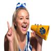 Anderson's Exclusive Blue and Gold Paw Pride Shaker Pom Poms Megaphone Noisemaker Set School Spirit Cheerleader Sports Fan Football Homecoming Squad Team Party Dance Club Pack of 48 view 3
