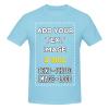 Custom T Shirts Double Sided Printing Design Your Own T Shirts Add Text Image Logo Photo Personalization Mens Womens Cotton Sky Blue view 1