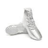 Unisex Kids Lace-up Jazz Dance Shoes Canvas Soft Leather Split Sole Ballet Boots for Girls Boys (Toddler/Little Kid/Big Kid) (Silver Leather Hight,1,Unisex,Little_Kid,Little Kid) view 1