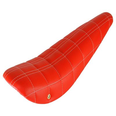 ALTALINE Two Lined Square Stitched Vinyl 20" Bicycle Banana Saddle/Seat, Multiple Colors (Red)
