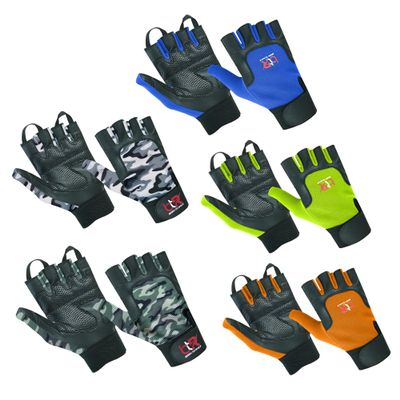 BTR BORN TO RACE Wheelchair User Gloves Set Mobility Disability Fingerless Long Thumb Leather Palm Workout Weight Lifting, Cycling Gloves Set (Hiviz/Blue/Orange/Green Camo/Grey Camo (5-Pack), L)