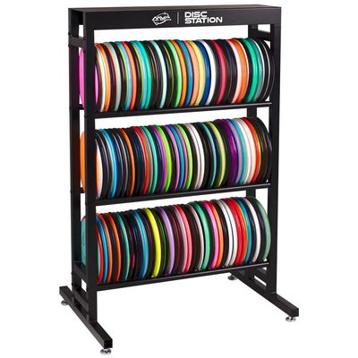 MVP Disc Sports Disc Station Disc Storage Rack (3 Shelf/Black)