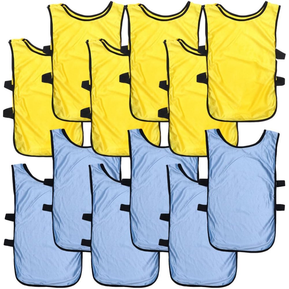 BESPORTBLE 12pcs Soccer Pinnies Training Vests for Adults Lightweight Washable Mesh Jerseys for Basketball and Soccer Practice