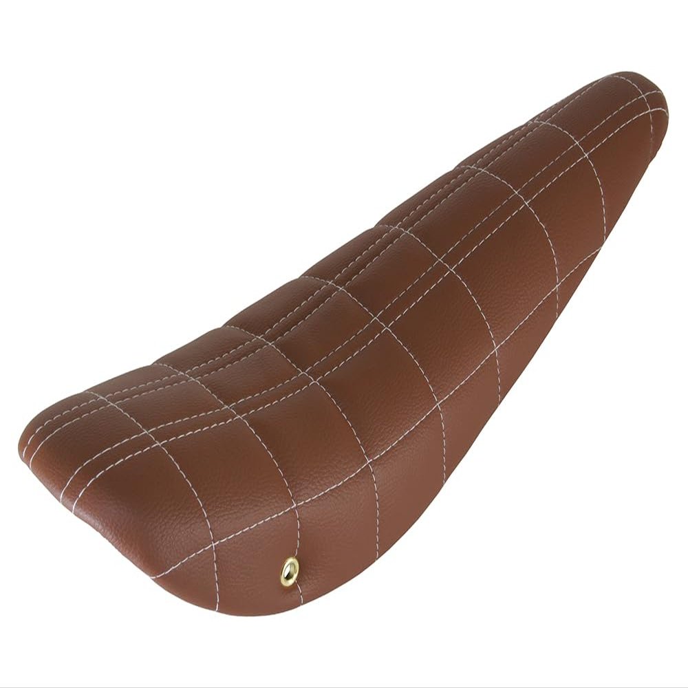 ALTALINE Two Lined Square Stitched Vinyl 20" Bicycle Banana Saddle/Seat, Multiple Colors (Brown)