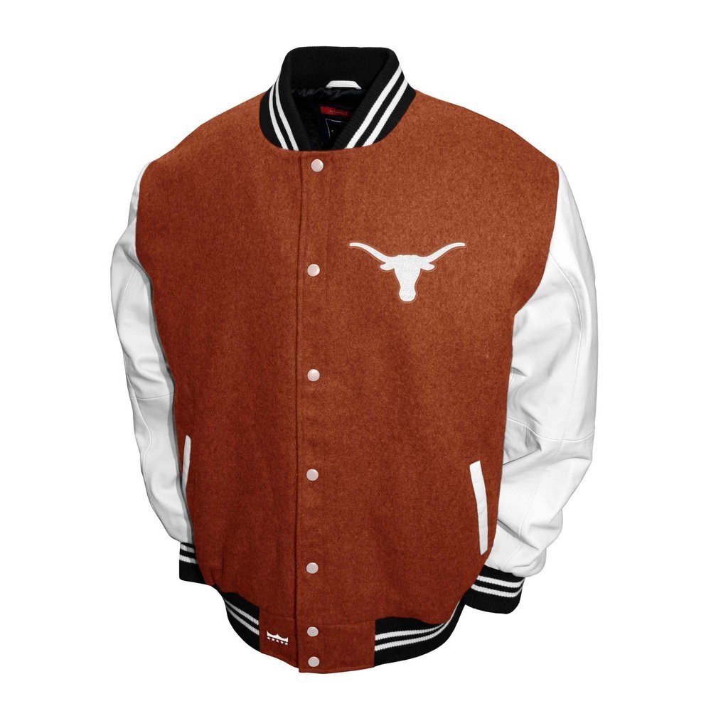 Franchise Club Mens Graduate Wool Varsity Letterman Jacket (Texas, Large)