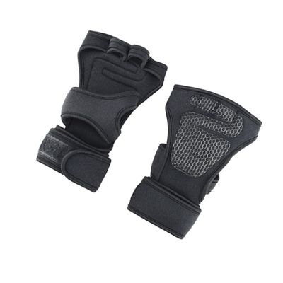 DOITOOL 1pair Half Finger Palm Care Gloves -skid Gel for Fitness Cycling Breathable Design Comfortable Grip for Weightlifting Yoga Strength Training Black