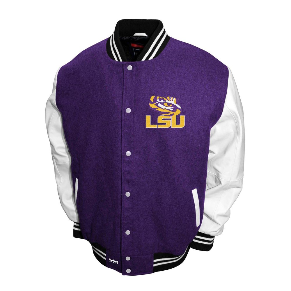 Franchise Club Mens Graduate Wool Varsity Letterman Jacket (LSU, XXX-Large)