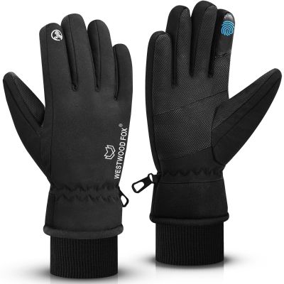 WESTWOOD FOX Waterproof Winter Gloves for Men & Women,Windproof, Warm Ski Gloves, Touchscreen, Anti-Slip Grip Gloves for Cycling, Snowboarding, Hiking, Running, Driving and Outdoor Sports (S)