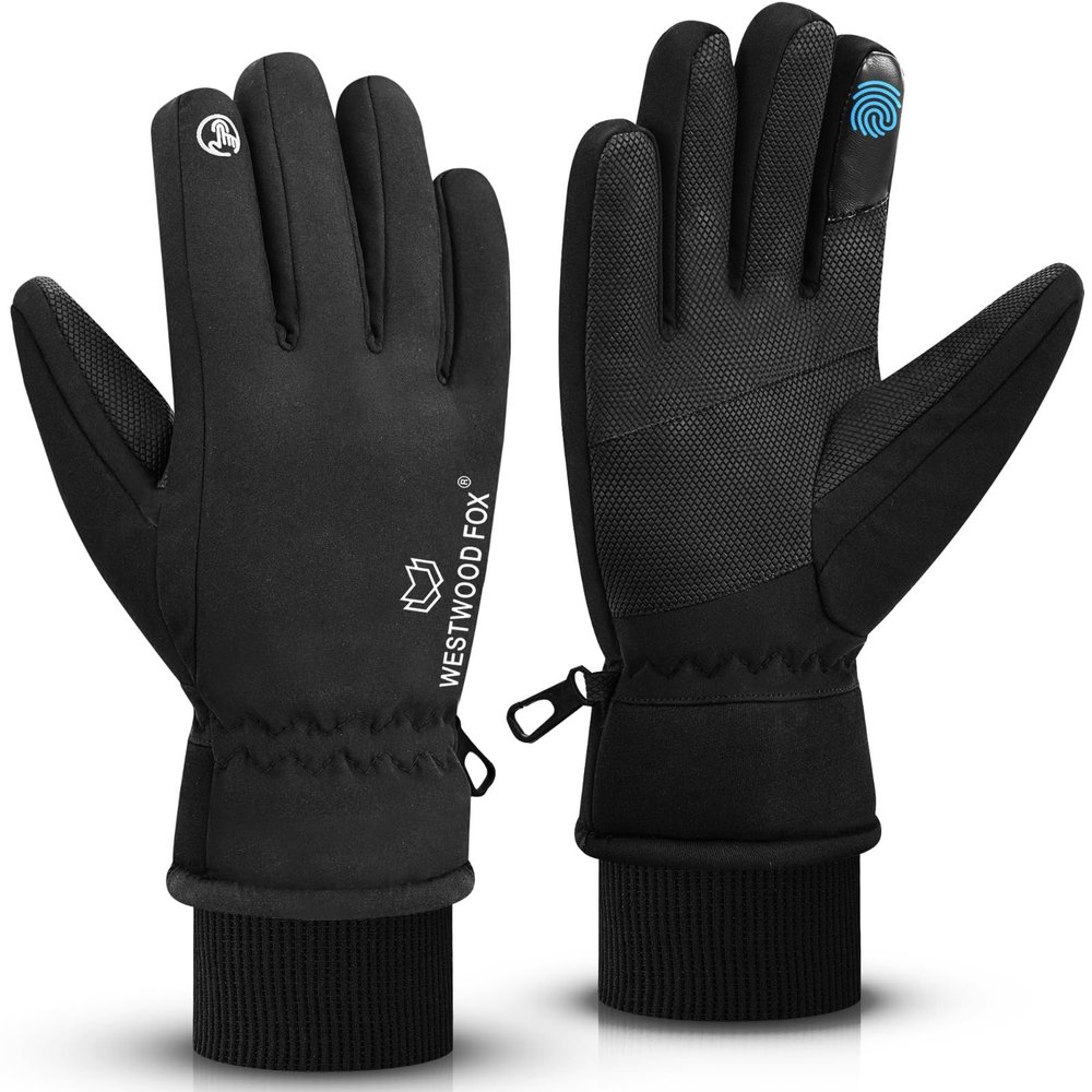 WESTWOOD FOX Waterproof Winter Gloves for Men & Women,Windproof, Warm Ski Gloves, Touchscreen, Anti-Slip Grip Gloves for Cycling, Snowboarding, Hiking, Running, Driving and Outdoor Sports (S)