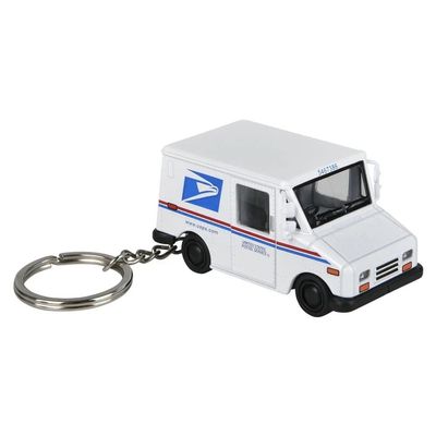 Zugar Land Diecast Pull Back Mini Postal Mail Carrier Truck Keychains (1 Pack) (2.5") Metal Post Office Truck with Pullback Motion. (1)