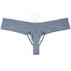 Men's Solid Contour Pouch Bikini Swimsuit 1/3 Hip Coverage Swim Briefs Shiny Swimwear Surf Mini Cheeky Trunks 3-Pack(Dark Gray) L view 4