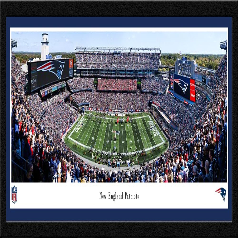 New England Patriots - 41.5x15-inch Single Mat, Select Framed Picture by Blakeway Panoramas