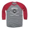 500 LEVEL Connor Bedard 3/4 Sleeve T-Shirt (Baseball Tee, Large, Red/Heather Gray) - Connor Bedard Chicago Sticks WHT view 1
