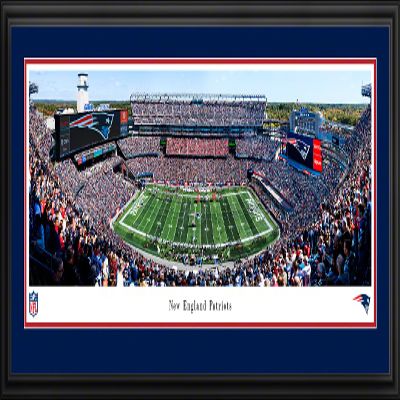 New England Patriots - 44x18-inch Double Mat, Deluxe Framed Picture by Blakeway Panoramas