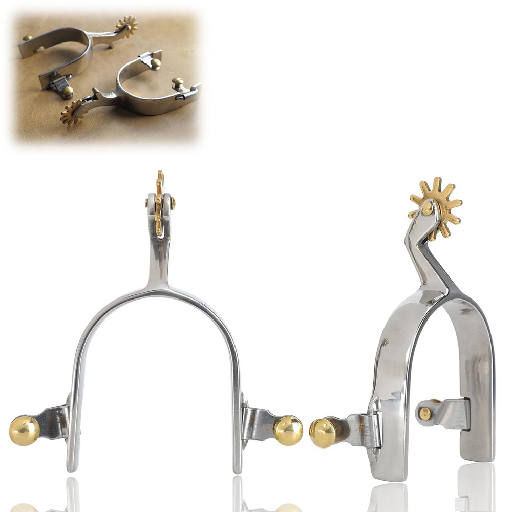 Stainless Steel Western Style Spurs for Cowboy Boots - Unisex, Rust-Resistant, 1 Pair, American Type Boot Accessories
