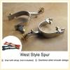 Stainless Steel Western Style Spurs for Cowboy Boots - Unisex, Rust-Resistant, 1 Pair, American Type Boot Accessories view 4
