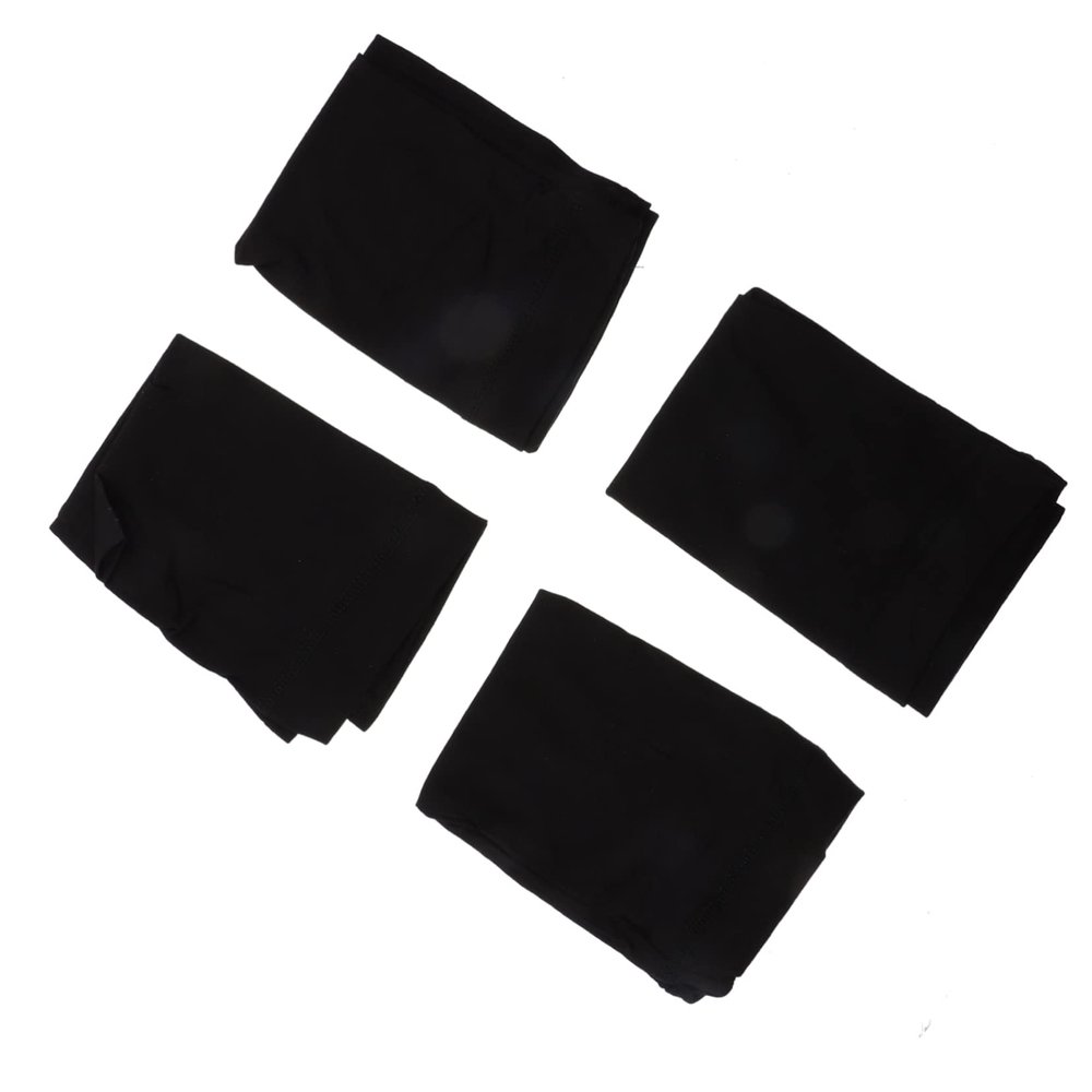 balacoo 4pcs Elastic Wrap Headscarf Scalp Hat Loc Bonnet for Sleep Hair Bonnet Headwrap Black