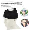 balacoo 4pcs Elastic Wrap Headscarf Scalp Hat Loc Bonnet for Sleep Hair Bonnet Headwrap Black view 2