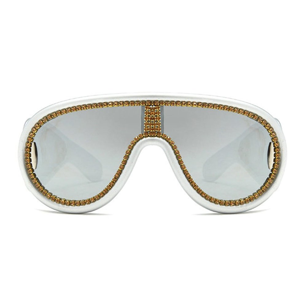 Wrap Around Y2K Sunglasses for Women Men Shield Flat Top Sunglasses Futuristic Frameless Gradient Lens Sun Glasses (silver)