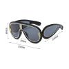 Wrap Around Y2K Sunglasses for Women Men Shield Flat Top Sunglasses Futuristic Frameless Gradient Lens Sun Glasses (silver) view 3