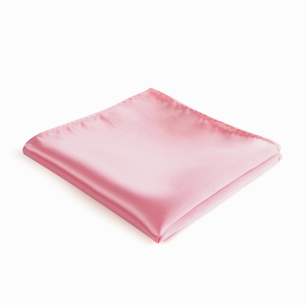 fortunatever Mens Solid Satin Pocket Square(Blush Pink)