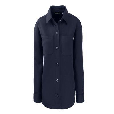 Cutter & Buck Roam Eco Knit Womens Shirt Jacket, Navy Blue, M