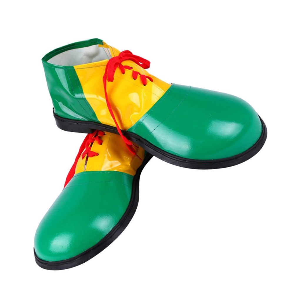 NOLITOY Boots Clown for Adults Unisex Clown Shoes Comedy Costumes Party Shoes Halloween Carnival Green
