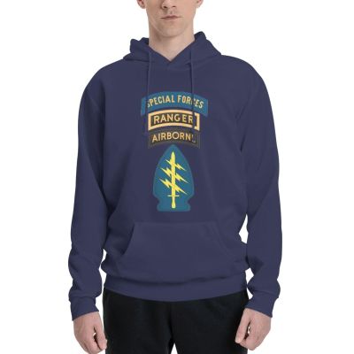LIETEX Special Forces Ranger Airborne Men'S Pocket Hoodie Pullover Hooded Sweatshirt Medium Navy Blue