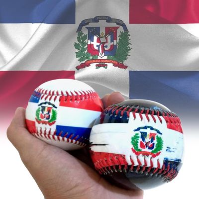 Dominican Republic Flag Baseball combo - Dominican accessories Play with Pride or Display Your Heritage (DR 2 Combo Ball)