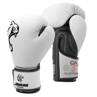 Jaguar PRO Series - Traning Boxing Gloves for Boxing MMA Muay Thai Bag Workout - Training & Competition (White, 16 OZ)