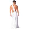 renvena Men Men Greek Halloween Costume Ancient Roman God Toga Robe One Shoulder Suspender Skirt White Medium view 4