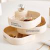 Cabilock Jewelry Organizer Rotatable Jewelry Box for Earring Storage Stylish Three Design Compartments for Rings Necklaces and Bracelets Cream White view 2