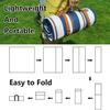 Campsuper 79x79 Picnic Blanket Extra Large, Waterproof and Foldable Beach Blanket, 3-Layer Outdoor Blanket for 6 to 8 Adults, for Camping, Park, Beach, Grass, Indoors (Mocha and Blue Stripe) view 4