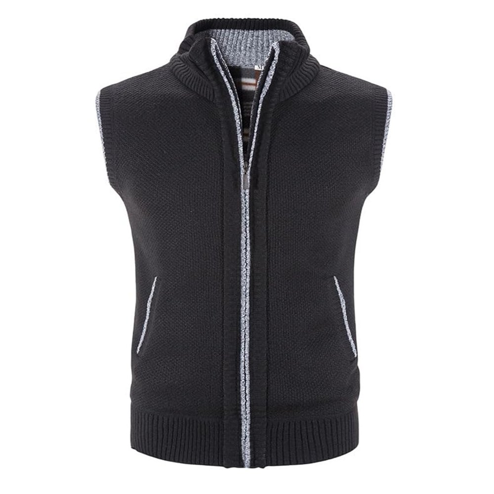 Mens Knitted Sweater Relax Fit V Neck Vest Sleeveless Jumpers Classic Business Knitwear Jumpers Gilet Waistcoat Sweater Vest Tank Tops Knitwear Knitted Waistcoat Sweater Cardigans Tank Tops Black