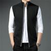 Mens Knitted Sweater Relax Fit V Neck Vest Sleeveless Jumpers Classic Business Knitwear Jumpers Gilet Waistcoat Sweater Vest Tank Tops Knitwear Knitted Waistcoat Sweater Cardigans Tank Tops Black view 4