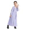 Abayas for Girls Muslim Kids Islamic Hooded Hijab Prayer Eid Dress One-Piece Long Sleeve Zipper Full Length Middle East Robe Loose Fit Arabic Dubai Kaftan Maxi Gown Arabian Clothes Violet 12-13 Years view 2