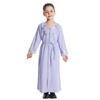 Abayas for Girls Muslim Kids Islamic Hooded Hijab Prayer Eid Dress One-Piece Long Sleeve Zipper Full Length Middle East Robe Loose Fit Arabic Dubai Kaftan Maxi Gown Arabian Clothes Violet 12-13 Years view 3