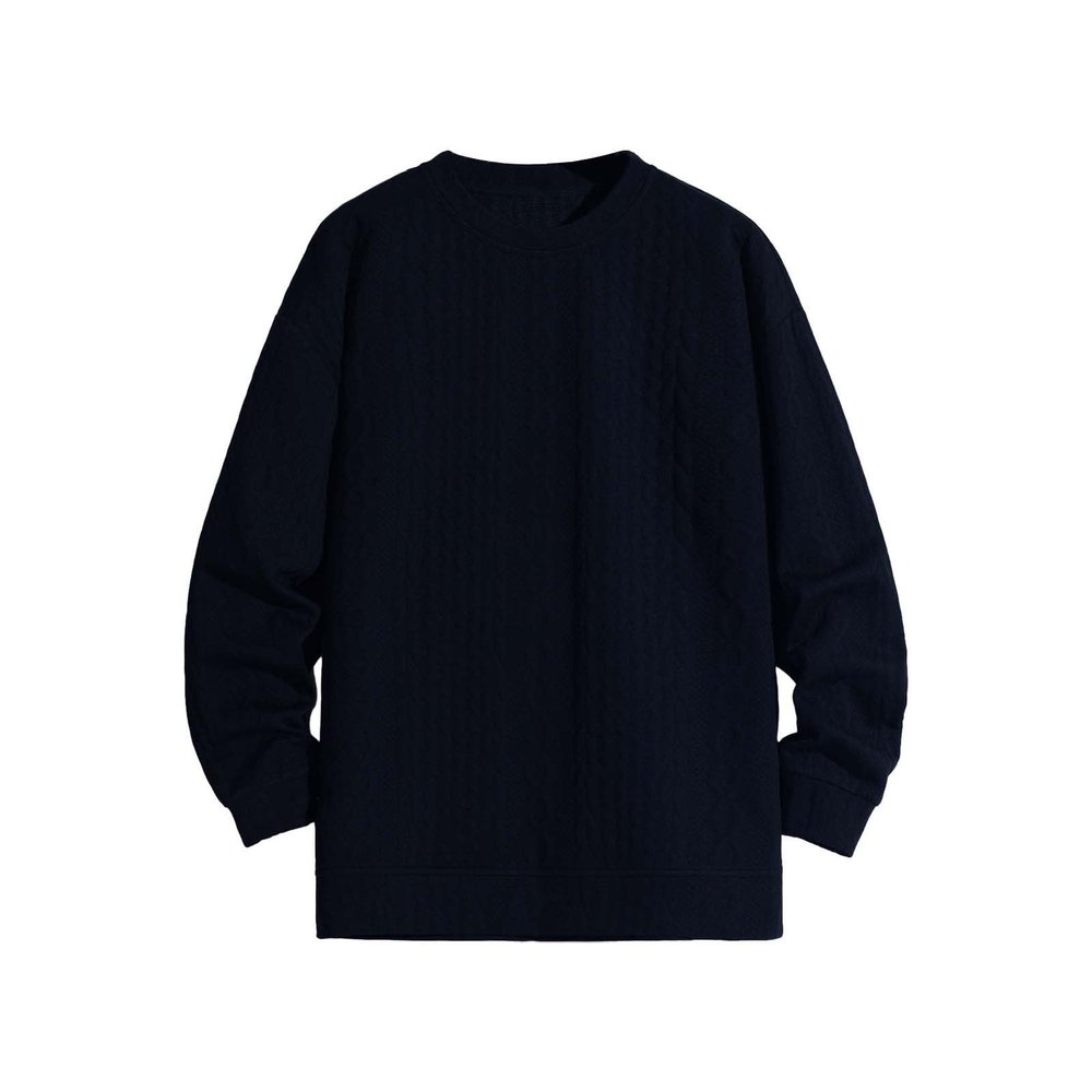 Buddhi Mens Cable Knit Jumpers Casual Crew Neck Thick Warm Long Sleeve Sweater Pullover Tops Fall Wnter Warm Knitwear Pullovers Golf Jumper Pullover Tops Navy