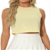 Allegra K Ginham Top for Women's Sleeveless 1950s Vintage Summer Blouse Small Yellow view 1