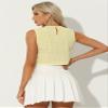 Allegra K Ginham Top for Women's Sleeveless 1950s Vintage Summer Blouse Small Yellow view 2