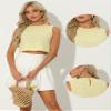 Allegra K Ginham Top for Women's Sleeveless 1950s Vintage Summer Blouse Small Yellow view 4