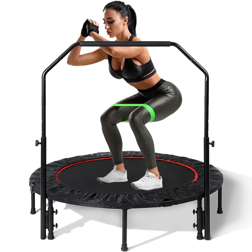 Trampoline, Portable Fitnes Foldable Trampoline in-Home Mini Rebounder, Exercise Trampoline for Kid/Adults, 40" Max Load 330lbs (Black)