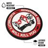 Remember Kids Electricity Will Kill You PVC Patch - Funny Morale Patches | Tactical Patches for Backpacks, Hard Hat, Vest | IBEW, Lineman, Electrician Accessories, Construction Gifts (Red PVC) view 4