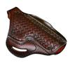 Leather Belt Holster Fits Glock 17 19 21 23 26 27 29 30 42 43 43X, Premium Leather, Thumb Break, Basket Weave, Handmade - ShnLeather (Brown, Glock 27) view 2