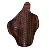 Leather Belt Holster Fits Glock 17 19 21 23 26 27 29 30 42 43 43X, Premium Leather, Thumb Break, Basket Weave, Handmade - ShnLeather (Brown, Glock 27) view 3