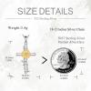 SHEAISRS Women's Sunflower Cross Necklace 925 Sterling Silver Delicate Sunflower Pendant for Women(Sunflower) view 2