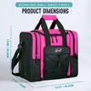 WOLT Bowling Ball Bag for Single Ball -Bowling Bag with Padded Holder, 2 Pockets Fit Shoes Up to Mens Size 14 and Accessories (Pink) view 2