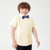 Aimehonpe Boys Short Sleeve Dress Shirts Solid Poplin Soft Stretch Fabrics with Two Bow Tie Set, Ivory, Large view 3